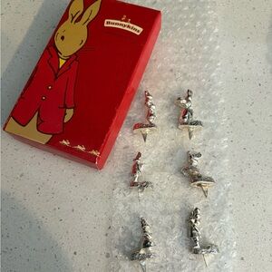 Royal Doulton Bunnykins Silver‑Plated Birthday Cake Candle Holder Set of 6